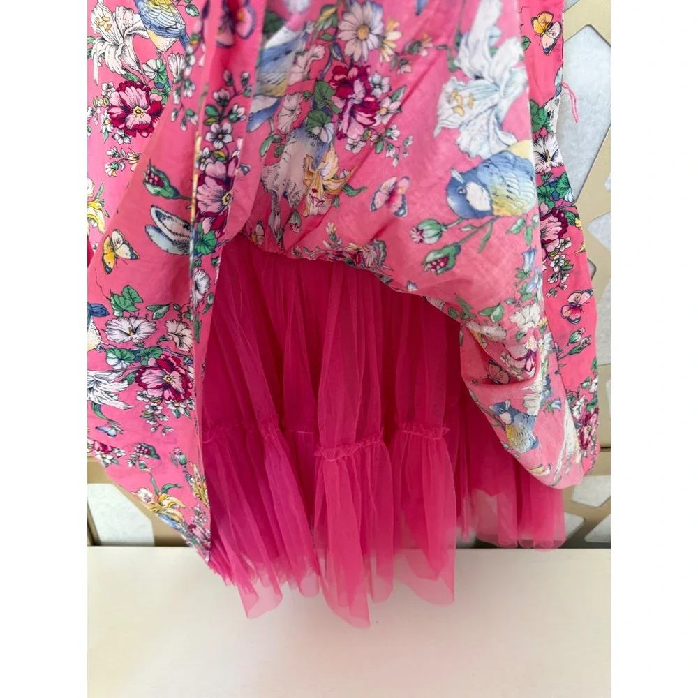 Gap Sarah Jessica Parker Girls Pink Bunny Bird Floral Tulle Skirt Dress XL 12